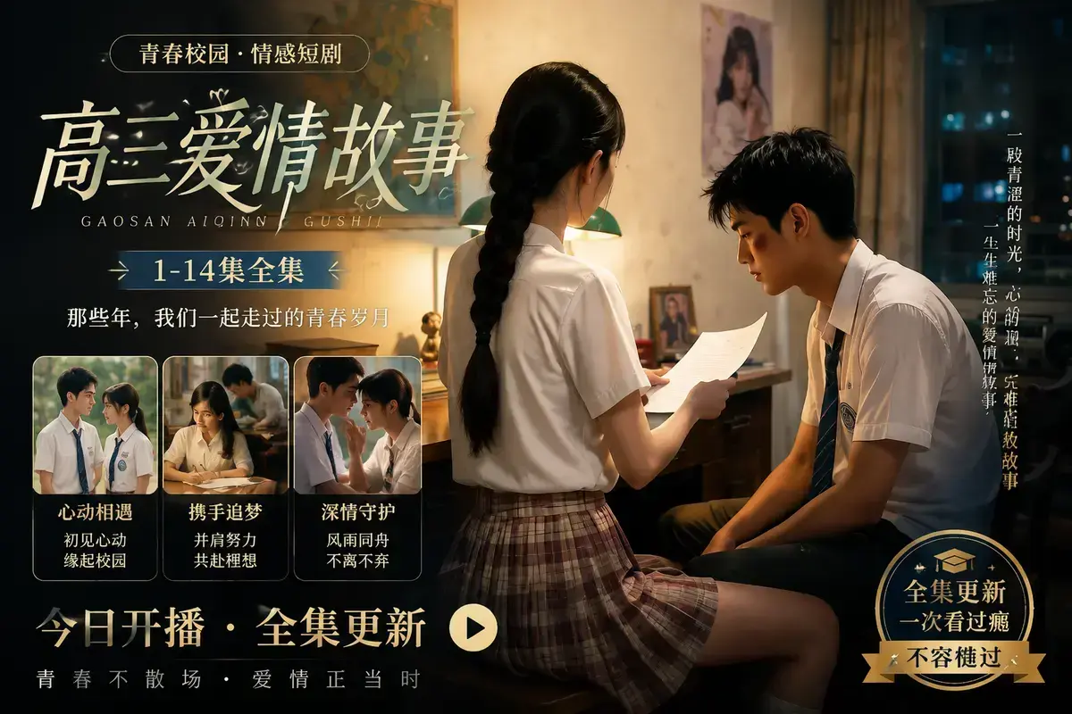 《AI 短剧高三爱情故事》高清完整版在线观看-林澈苏晚晴校园恋曲初见心动到毕业告白-高三爱情故事中字无删减版全集免费流畅播放